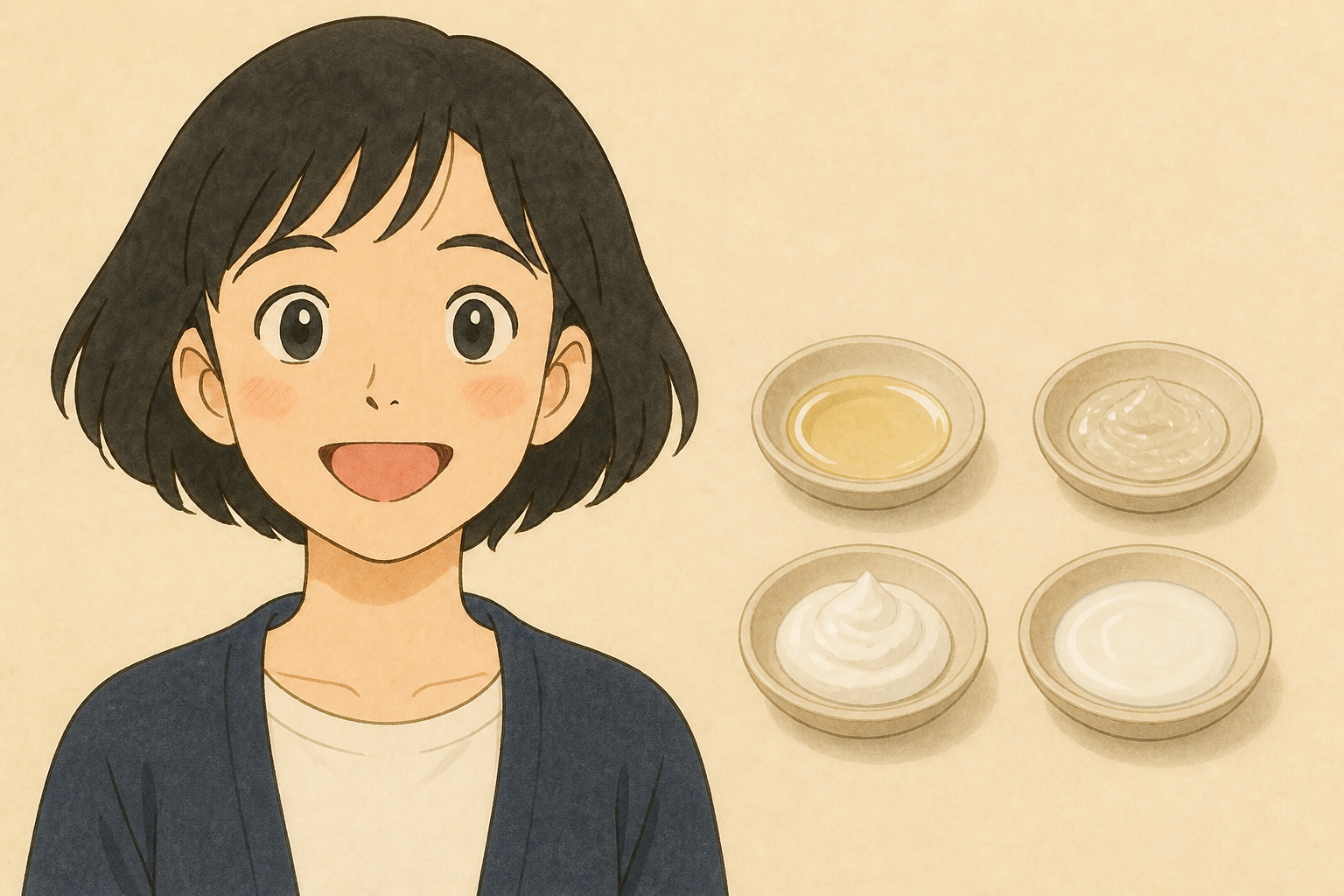 メイク落としを濡れた手・W洗顔・メイクの濃さで比較する女性