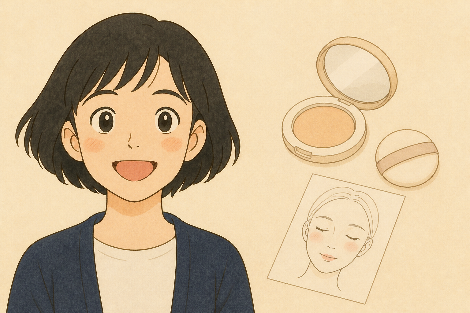 外出先でメイクの上から日やけ止めを塗り直す女性