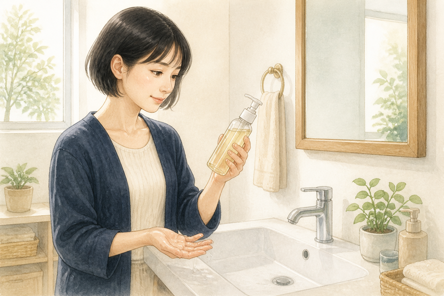 オルビス ザ クレンジング オイルが向く人を濡れた手・W洗顔・まつエクの条件で確認する女性