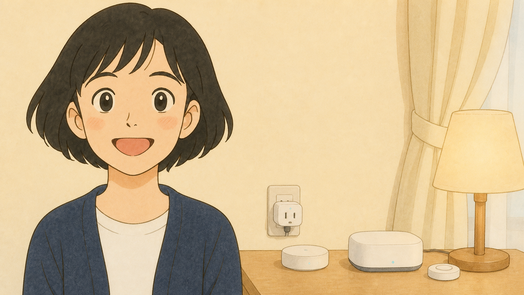 家の照明とリモコンの操作を一つずつスマート化する女性