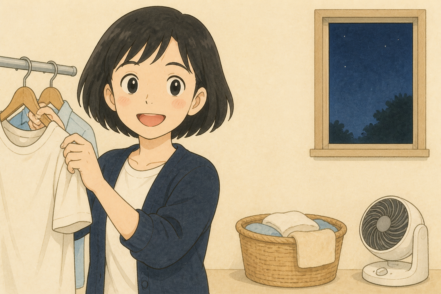 夜に洗濯を回す暮らしと、乾かない問題｜干し方で変わる5つ