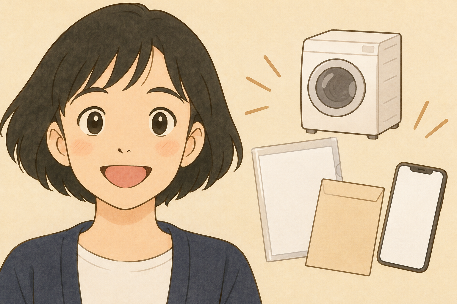 洗濯機の保証書と購入記録をファイルにまとめることを考える税理士きいちゃん