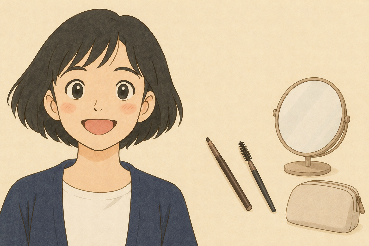 眉が左右でそろわない朝に｜描き足す前に全体のバランスを戻す
