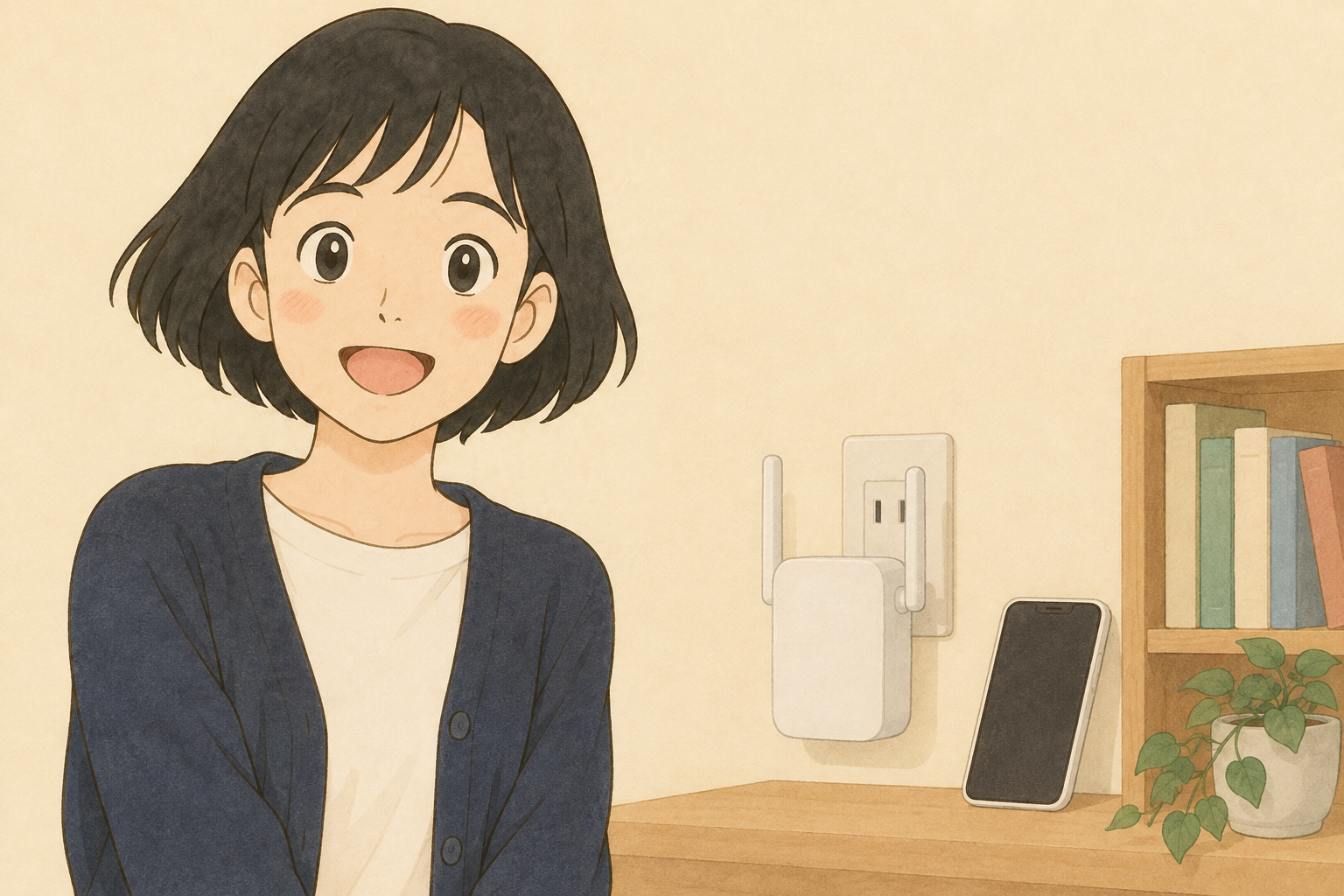 Wi-Fi中継機が速くならないのは置き場所?|弱い部屋ではなく中間に置く考え方